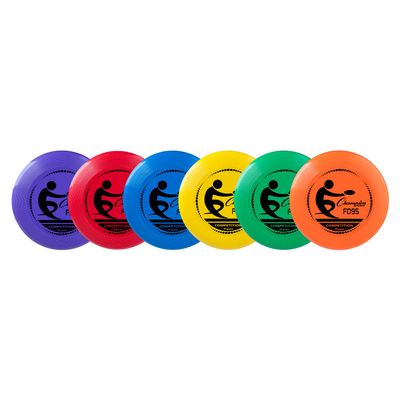 Champion Sports Competition Plastic Flying Discs, 9" D - Set of Six Assorted Colors