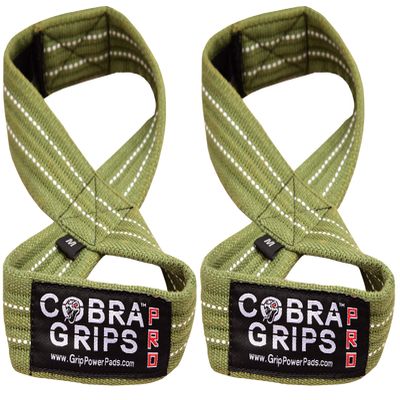 Deadlift Straps Figure 8 Loop Lifting Straps The #1 Choice for Power Lifters weightlifters workout Enthusiasts (Green, 70 cm Up to 8.0" Wrist Circumference)