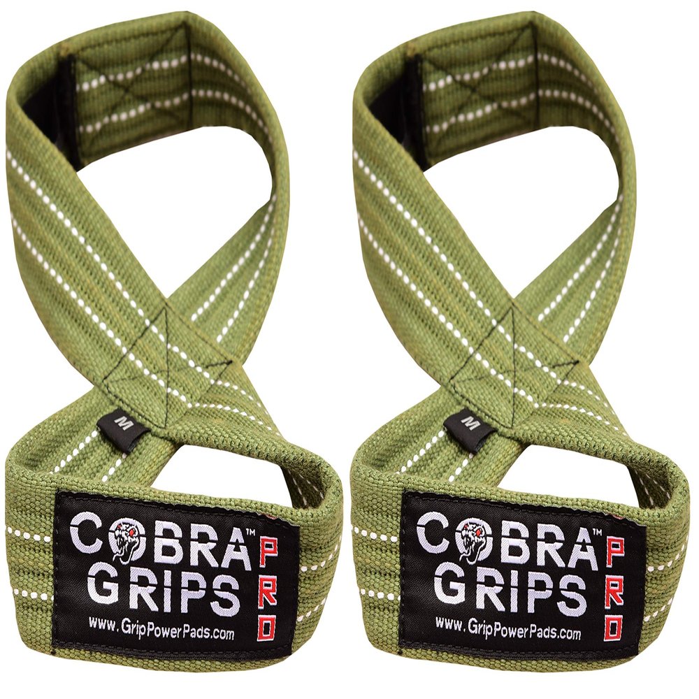 Deadlift Straps Figure 8 Loop Lifting Straps The #1 Choice for Power Lifters weightlifters workout Enthusiasts (Green, 70 cm Up to 8.0" Wrist Circumference)