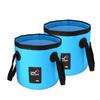 2 Pack Collapsible Buckets,Camping Water Storage Container 5 Gallon(20L) Portable Folding Bucket Wash Basin for Traveling Hiking Fishing Boating Gardening(Blue) view 1