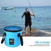 2 Pack Collapsible Buckets,Camping Water Storage Container 5 Gallon(20L) Portable Folding Bucket Wash Basin for Traveling Hiking Fishing Boating Gardening(Blue) view 4