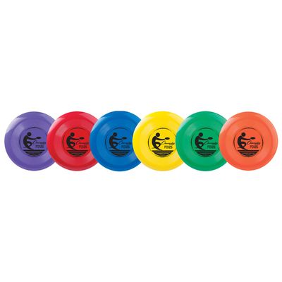 Champion Sports Competition Plastic Flying Discs, 9.5" D - Set of Six Assorted Colors