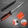 RUNCL Fishing Fillet Knife Combo Set, Fishing Tools Kit With 6" Fillet Knife, Scissors, Sharpener, Fishing Pliers and 3600 Tackle Box view 3