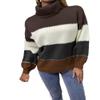 BROCHRY Women's New Winter 2020 Fashion Personality Red Sweater Knit Top High-Necked, Sawtooth Patchwork Sleeve Push Thick (Green, M) view 1