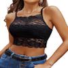 Avidlove Lace Bralette for Women Camisoles Racerback Double-Layered Crop Top Medium A-Black view 1