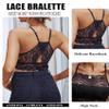 Avidlove Lace Bralette for Women Camisoles Racerback Double-Layered Crop Top Medium A-Black view 3