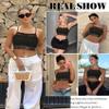Avidlove Lace Bralette for Women Camisoles Racerback Double-Layered Crop Top Medium A-Black view 4