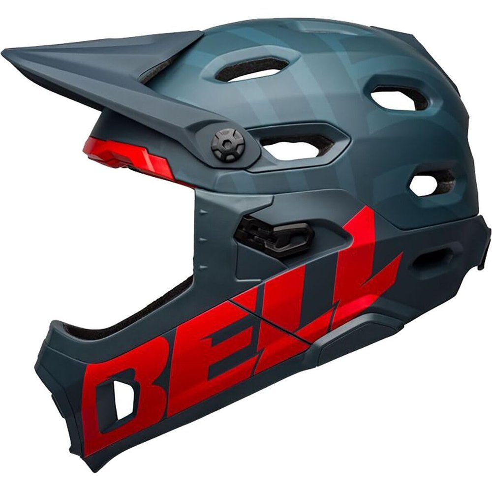 Bell Super DH MIPS Adult Mountain Bike Helmet - Matte Blue/Crimson (2022), Large (58-62 cm)