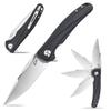 Eafengrow EF957 Folding Knife D2 Steel Blade G10 Handle with Pocket Clip Reliable Locking Mechanism EDC Flipper Knife for Camping Hiking(Black) view 1