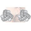 14K Gold Plated Stud Earrings | 925 Sterling Silver Post CZ Hypoallergenic Earrings Love Knot Cubic Zirconia Earrings for Women (White) view 1