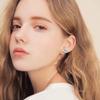 14K Gold Plated Stud Earrings | 925 Sterling Silver Post CZ Hypoallergenic Earrings Love Knot Cubic Zirconia Earrings for Women (White) view 2