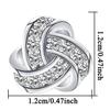 14K Gold Plated Stud Earrings | 925 Sterling Silver Post CZ Hypoallergenic Earrings Love Knot Cubic Zirconia Earrings for Women (White) view 3
