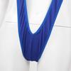 ACSUSS Women's One Piece Deep V-Neck Sling Shot Halter Monokini Bikini Thong Swimsuit Teddy 2# Blue One Size view 3