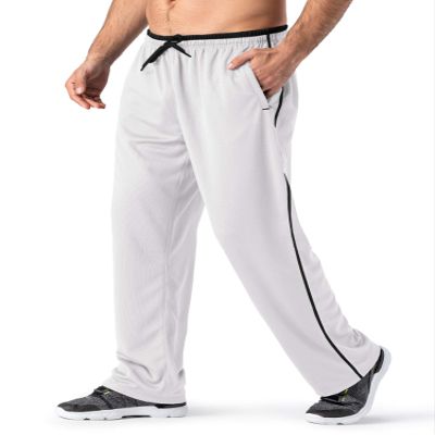 MAGNIVIT Men's Training Pants Summer Sweatpants Open Bottom Jerseys for Men White/Black