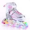 Kuxuan Skates Inline Skates for Women Girls, Adjustable Womens Skates with Light up Wheels, Fun Illuminating for Kids and Adult Female (Peach&Gray, Large-Youth & Women) view 1