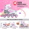 Kuxuan Skates Inline Skates for Women Girls, Adjustable Womens Skates with Light up Wheels, Fun Illuminating for Kids and Adult Female (Peach&Gray, Large-Youth & Women) view 2