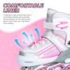 Kuxuan Skates Inline Skates for Women Girls, Adjustable Womens Skates with Light up Wheels, Fun Illuminating for Kids and Adult Female (Peach&Gray, Large-Youth & Women) view 4