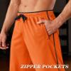 MAGNIVIT Men's Activewear Pants Open Bottom Traning Jogging Track Pant with Pockets Orange/Black view 3