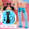 ANTSANG Kids Girls Knee High Socks Long Boot Crazy Silly Fun Gift Cute Tall Animal Socks for Child 6 Pairs Stocking Stuffers Gifts for 10 Year Old Girls Birthday Gifts Ideas(Little Cat) view 3