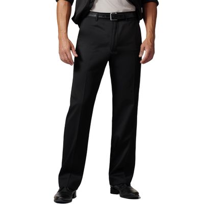 Men's Cozy Hidden Expandable Waist Dress Pants | Premium Stretch Texture Weave Work to Weekend Pant (Black,44W32L)