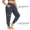 DIBAOLONG Womens Yoga Joggers Loose Workout Sweat Pants Comfy Lounge Pants with Pockets Deep Gray L view 3