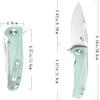 Eafengrow EF957 Folding Knife D2 Steel Blade G10 Handle with Pocket Clip Reliable Locking Mechanism EDC Flipper Knife for Camping Hiking(Jade) view 2