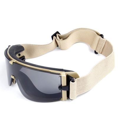 Military Airsoft Goggles,Tactical Safety Goggles Glasses with 3 Lenses (Tan)