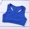 Hansber Kids Girls Dacncing Activewear Two Piece Sports Outfit Solid Racer Back Crop Tops with Booty Shorts Blue&Black 7-8 view 3