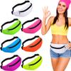Weewooday 7 Pieces Neon Fanny Pack 80s Party Waist Bag Adjustable Waist 2 Zipper Travel Running Fanny Pack for Rave Party Women view 1