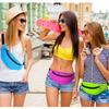 Weewooday 7 Pieces Neon Fanny Pack 80s Party Waist Bag Adjustable Waist 2 Zipper Travel Running Fanny Pack for Rave Party Women view 4