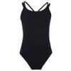 Hansber Kids Girls Ballet Dance Gymnastic Bodysuit Double Shoulder Straps Criss Cross Back Leotard Black 3-4 view 2