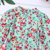 Hansber Infant Baby Girls One Piece Swimsuit Long Sleeves Floral Printed Ruffles Rash Guard Swimwear Light Green 0-3 Months view 3