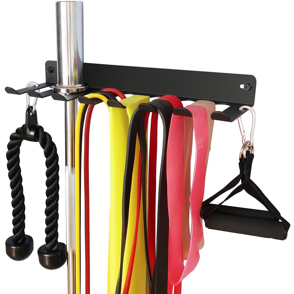 Multi-Purpose Gym Storage Rack Resistance Bands Hook Home Gym Accessories Storage Fitness Bands Rack Heavy Duty Rack for Resistance Bands, Straps, Jump Ropes, Foam Rollers, Chains