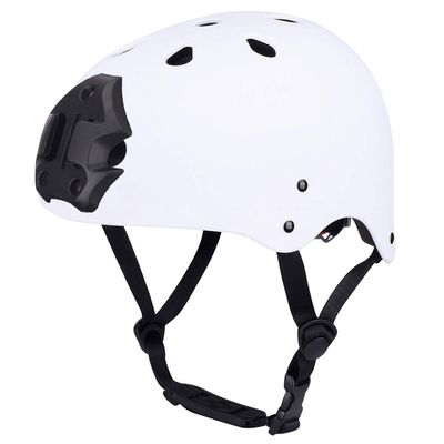 ipoob Adult Kayaking Canoe Whitewater Watersports Helmet with Camera Clamp Mount Plate (Matte White, Medium)