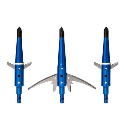 Swhacker Levi Morgan Series 2-Blade Blade-Lock Broadheads, 2.5 Cut, Blue, 3-Pack | Practice-Safe Blade-Lock Feature