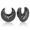 Casvort 2 PCS 14mm (9/16'') Hypoallergenic 316 Stainless Steel Black Aesthetic Opening Saddle Tunnels Hangers Ear Gauges Plugs Stretcher Earring Piercing Body Jewelry view 1