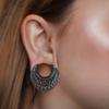 Casvort 2 PCS 14mm (9/16'') Hypoallergenic 316 Stainless Steel Black Aesthetic Opening Saddle Tunnels Hangers Ear Gauges Plugs Stretcher Earring Piercing Body Jewelry view 2