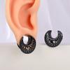 Casvort 2 PCS 14mm (9/16'') Hypoallergenic 316 Stainless Steel Black Aesthetic Opening Saddle Tunnels Hangers Ear Gauges Plugs Stretcher Earring Piercing Body Jewelry view 4