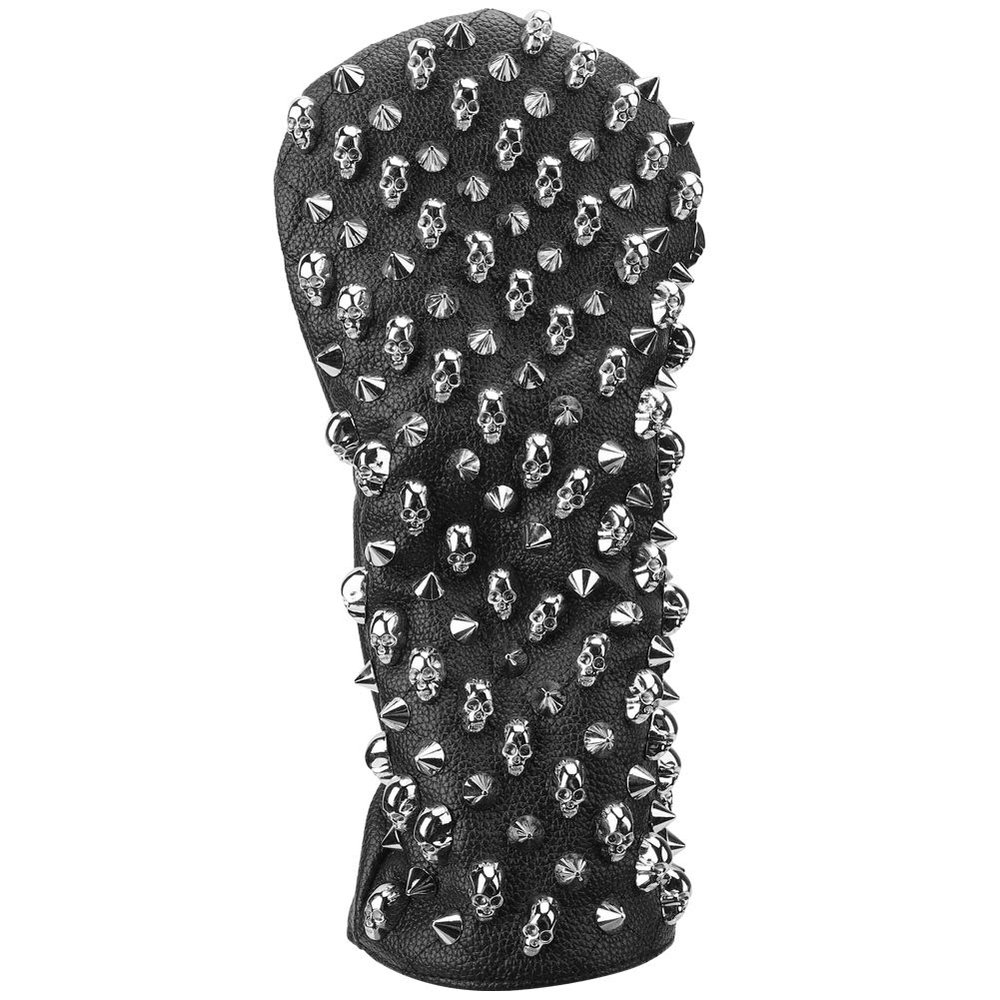Black Skull Rivet Covers,Waterproof PU Wood Protective Cover Accessory(L)