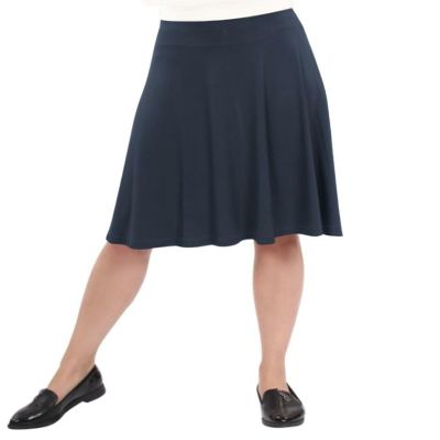 Kosher Casual Women's Mid-Knee Length Full A-Line Skater Skirt Medium Dark Navy