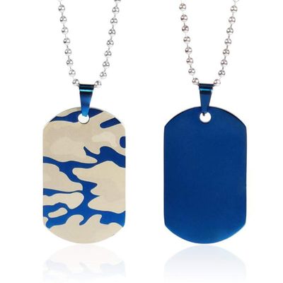 LiFashion Free Engraving Necklace,Mens Womens Personalized Stainless Steel Camoflauge Military Dog Tag Pendant Sentiment Motivational Tags Jewelry Gift for Boyfriend,Son,Brother,Dad