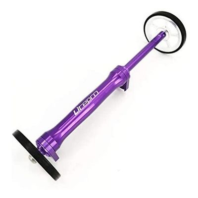 LITEPRO Eazy Wheels Extender for Brompton Folding Bicycle Purple Easy Wheels Extension (Extender + 2 x Silver Wheels)
