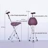 Travel Foldable Crutch Walking AidsOld Man with Seat Walking Stick Mountaineering Climbing Stool5 Files Height Adjustable ALGFree (Size : A) view 2