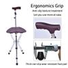 Travel Foldable Crutch Walking AidsOld Man with Seat Walking Stick Mountaineering Climbing Stool5 Files Height Adjustable ALGFree (Size : A) view 3