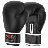 Be Smart Kids Boxing Gloves 4oz 6oz Training Gloves for Children Sparring Boxing Gloves Junior Training Mitts Punch PU Leather MMA Youth (Black Plain/White, 6Oz) view 2
