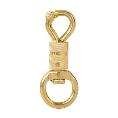 AOWESM Solid Brass Panic Snap 1-1/8 Inch X 4-1/4 Inch Quick Release with Round Swivel and Twist Body (1 Piece)