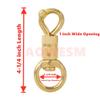 AOWESM Solid Brass Panic Snap 1-1/8 Inch X 4-1/4 Inch Quick Release with Round Swivel and Twist Body (1 Piece) view 3