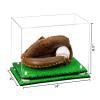 Better Display Cases Acrylic Baseball Catchers Glove Display Case with Clear Case, White Risers and Turf Base (A011/V16) view 2
