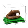 Better Display Cases Acrylic Baseball Catchers Glove Display Case with Clear Case, Green Risers and Turf Base (A011/V16) view 2