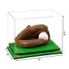 Better Display Cases Acrylic Baseball Catchers Glove Display Case with Clear Case, Orange Risers and Turf Base (A011/V16) view 2